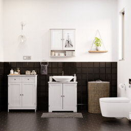 Lassic Bath Vida Priano White 2 Drawer 2 Door Freestanding Bathroom Cabinet - thumbnail 5
