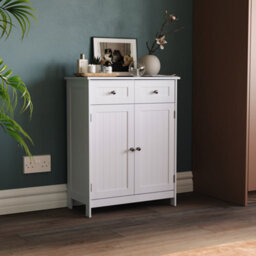 Lassic Bath Vida Priano White 2 Drawer 2 Door Freestanding Bathroom Cabinet - thumbnail 6