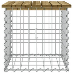Berkfield Rustic Garden Bench Gabion Design 43X44X42 Cm Impregnated Wood Pine - thumbnail 4