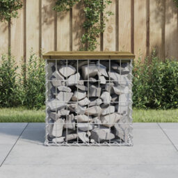 Berkfield Rustic Garden Bench Gabion Design 43X44X42 Cm Impregnated Wood Pine - thumbnail 2