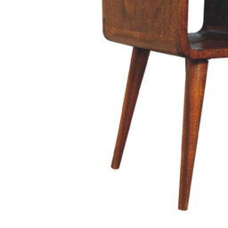 Artisan Furniture Solid Wood Mini Chestnut Curve Lower Bedside, 1 Drawer And Open Slot, Dark Brown - thumbnail 8