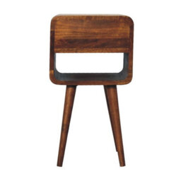 Artisan Furniture Solid Wood Mini Chestnut Curve Lower Bedside, 1 Drawer And Open Slot, Dark Brown - thumbnail 9