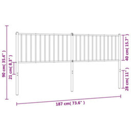 Walplus White Metal Headboard 180 Cm  Classic Steel Bed Headboard - thumbnail 7