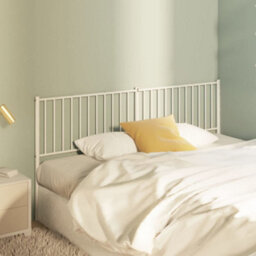 Walplus White Metal Headboard 180 Cm  Classic Steel Bed Headboard