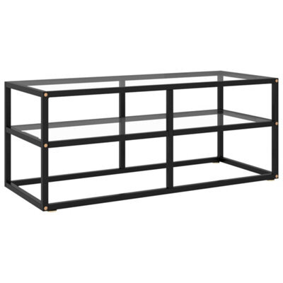 Walplus Tv Cabinet Black With Tempered Glass 100X40X40 Cm - image 1
