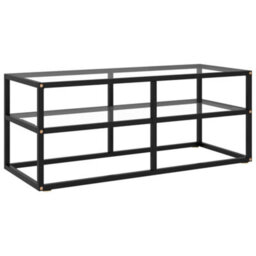 Walplus Tv Cabinet Black With Tempered Glass 100X40X40 Cm - thumbnail 1