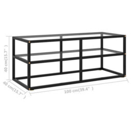 Walplus Tv Cabinet Black With Tempered Glass 100X40X40 Cm - thumbnail 6