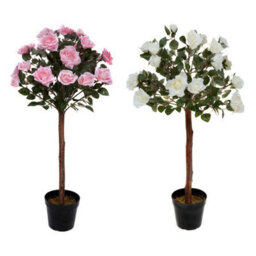Greenbrokers Artificial Soft Pink Rose Tree 25 Flowers 90Cm/3Ft, Faux Silk - thumbnail 5