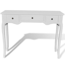 Berkfield Dressing Console Table With Three Drawers White - thumbnail 3