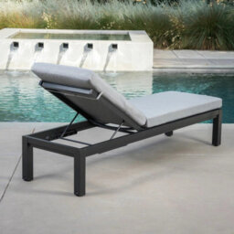 Sunvilla Cinder Chaise Lounger Set Of 2 Cushioned Reclining Aluminium Frame Outdoor Garden Sun Bed With Wheels Grey - thumbnail 7