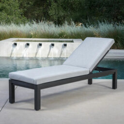 Sunvilla Cinder Chaise Lounger Set Of 2 Cushioned Reclining Aluminium Frame Outdoor Garden Sun Bed With Wheels Grey - thumbnail 5