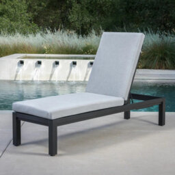 Sunvilla Cinder Chaise Lounger Set Of 2 Cushioned Reclining Aluminium Frame Outdoor Garden Sun Bed With Wheels Grey - thumbnail 3