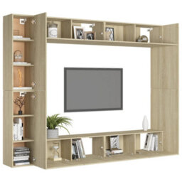 Vidaxl 8 Piece Tv Cabinet Set Sonoma Oak Engineered Wood - thumbnail 3