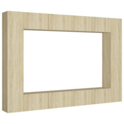 Vidaxl 8 Piece Tv Cabinet Set Sonoma Oak Engineered Wood - thumbnail 2