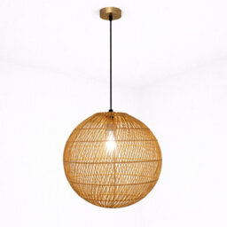 CGC Lighting Cgc Ariba Brown 35Cm Round Globe Rattan Weave Lampshade - thumbnail 7