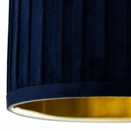 First Choice Lighting Sundance - Chrome Tripod Table Lamp With Navy Blue Pleated Shade - thumbnail 4