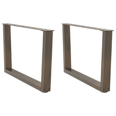 Berkfield Coffee Table Legs V-Shape 2 Pcs Natural Steel 70X(42-43.3) Cm Steel - image 1