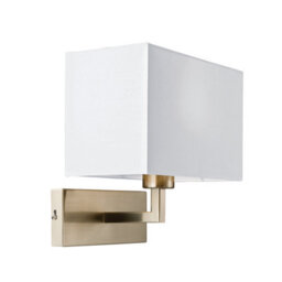 Luminosa Lighting Luminosa Piccolo 1 Light Indoor Wall Light Satin Nickel, White Tc Fabric, E27