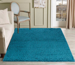 Desire Rugs Plain Living Room Shaggy Area Rugs Teal 120X170 Cm - thumbnail 7