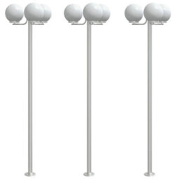 Outdoor Floor Lamps 3Pcs Silver 215 Cm Stainless Steel - thumbnail 2