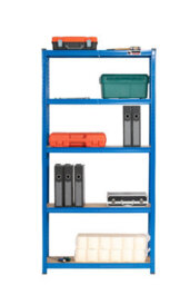 Rhino Racking 6 Bays - 180 X 90 X 30Cm -  Blue - 5 Tier Boltless Heavy Duty Garage Shelving Unit - 1000Kg Load Weight - thumbnail 4