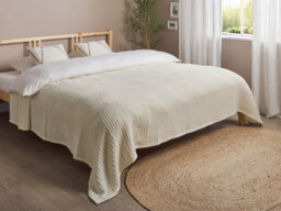 Beliani Bedspread Chagyl Cotton 220 X 240 Cm Light Beige - thumbnail 2