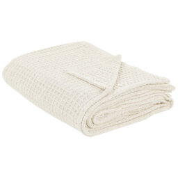 Beliani Bedspread Chagyl Cotton 220 X 240 Cm Light Beige