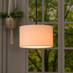Valuelights Reni Pair Of White Fabric Drum Ceiling Lamp Shades (D)25Cm - thumbnail 4