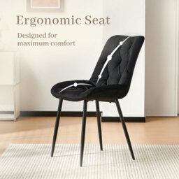 Sonara Dark Walnut 4-Seater Round Dining Table 100 Cm With 4 Velvet Chairs - thumbnail 4