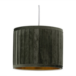 First Choice Lighting Sundance - Dark Green Velvet Pleated 30Cm Lamp Shade With Gold Inner - thumbnail 5