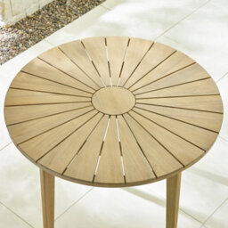 Furniturebox Tari Solid Wooden Garden Table, 4 Seat Outdoor Dining Table, Round Wooden Garden Table, Rustic Patio Table - thumbnail 2