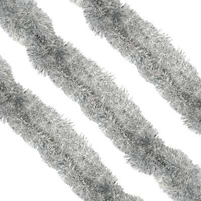 Neel Blue Silver Metallic Shiny Christmas Tinsel Garland For Xmas Tree & Home Decorations, 2M X 9Cm - image 1