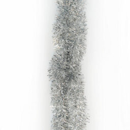 Neel Blue Silver Metallic Shiny Christmas Tinsel Garland For Xmas Tree & Home Decorations, 2M X 9Cm - thumbnail 4