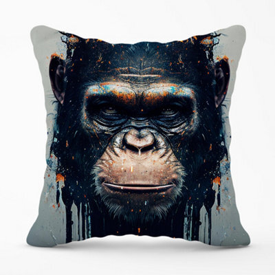 Warren Reed Designer Gorilla Face Splashart Cushions 45Cm X 45Cm - image 1