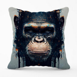 Warren Reed Designer Gorilla Face Splashart Cushions 45Cm X 45Cm - thumbnail 1
