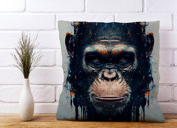 Warren Reed Designer Gorilla Face Splashart Cushions 45Cm X 45Cm - thumbnail 2