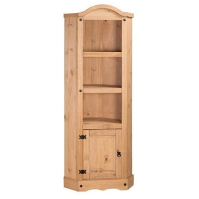 Corner Display Unit Solid Pine Wooden Bookcase Rustic Mexican Shelving Cabinet Solid Pine Rus - image 1