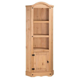 Corner Display Unit Solid Pine Wooden Bookcase Rustic Mexican Shelving Cabinet Solid Pine Rus - thumbnail 1