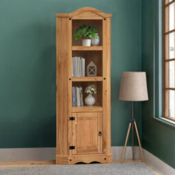 Corner Display Unit Solid Pine Wooden Bookcase Rustic Mexican Shelving Cabinet Solid Pine Rus - thumbnail 5