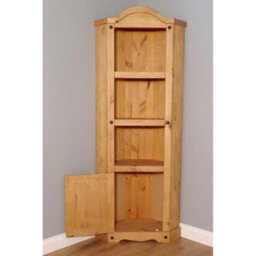 Corner Display Unit Solid Pine Wooden Bookcase Rustic Mexican Shelving Cabinet Solid Pine Rus - thumbnail 6