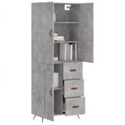 Berkfield Highboard Concrete Grey 69.5X34X180 Cm Engineered Wood - thumbnail 3