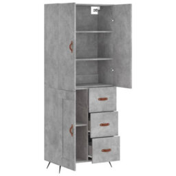 Berkfield Highboard Concrete Grey 69.5X34X180 Cm Engineered Wood - thumbnail 4