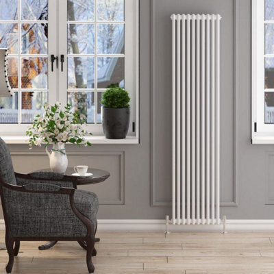 Planet Radiators Two Column 1800 X 470mm Cast Iron Style Radiator White