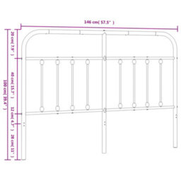Berkfield Metal Headboard White 140 Cm - thumbnail 7