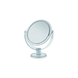 Blue Canyon Free Standing Small Round Plastic Cosmetic Mirror Vanity Makeup Grooming Mirror For Bathroom And Bedroom