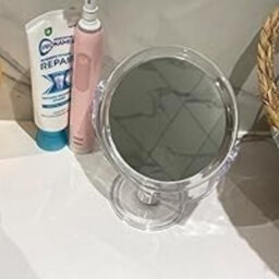 Blue Canyon Free Standing Small Round Plastic Cosmetic Mirror Vanity Makeup Grooming Mirror For Bathroom And Bedroom - thumbnail 3