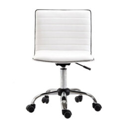 Homcom Armless Mid-Back Adjustable Office Chair With 360 Swivel White - thumbnail 7