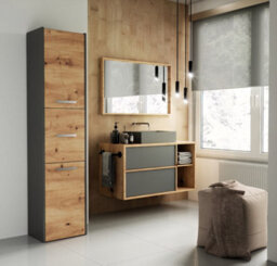 S43 Bathroom Cabinet Anthracite Artisan Oak - thumbnail 3