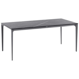 Beliani Garden Dining Table Sovareto 180 Cm 90 Cm Marble Effect Black Marble - thumbnail 4