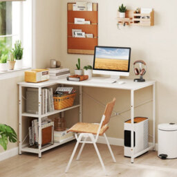 L-Shaped Desk Home Office Computer Desk With Power Outlet - thumbnail 6